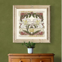 Weiße Lilie - Blume bedeutet Vintages Poster