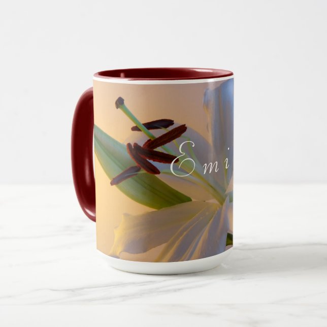 Weiße Lilie, Blume. Tasse (Vorderseite Links)