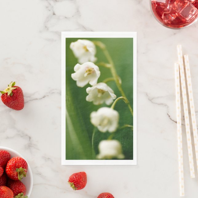 Weiße Lilie des Tals (Convallaria majalis) Serviette (Beispiel)