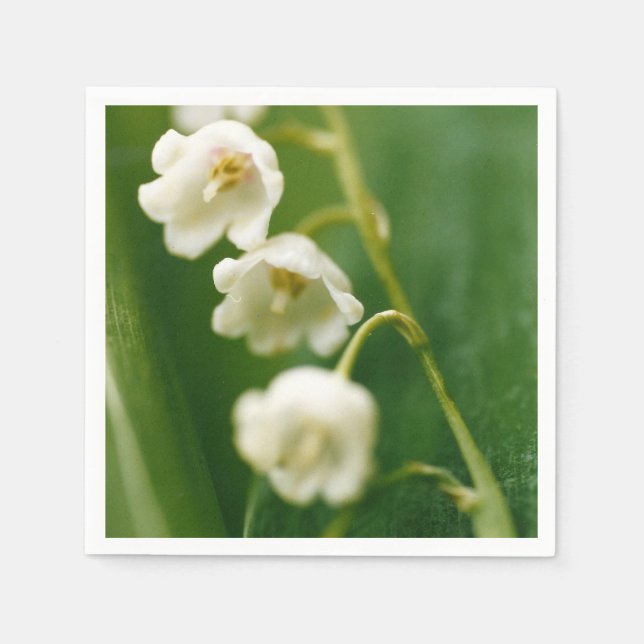 Weiße Lilie des Tals (Convallaria majalis) Serviette (Vorderseite)