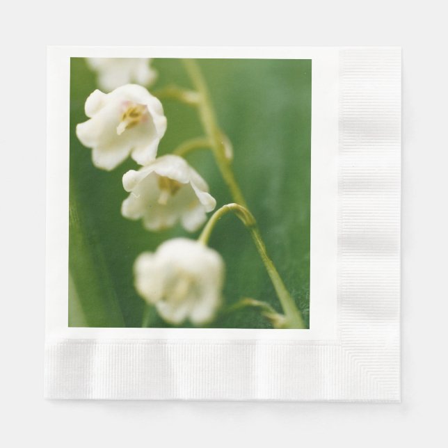 Weiße Lilie des Tals (Convallaria majalis) Serviette (Vorderseite)