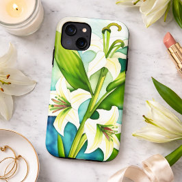 Weiße Lilien Case-Mate iPhone Hülle