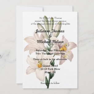 Weiße Lilien Hochzeit Einladung