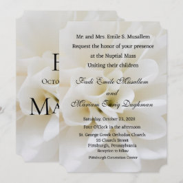 Weiße Lilien-Hochzeitseinladung Dankeskarte