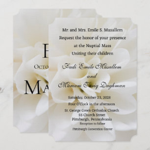 Weiße Lilien-Hochzeitseinladung Dankeskarte