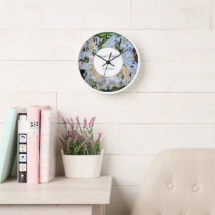 Weiße Lilien Hochzeitspaar Namen Floral Uhr