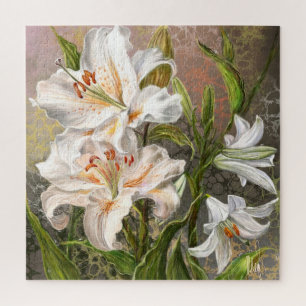 Weisse Lilien-Jigsaw-Puzzle