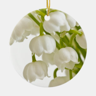 Weiße Lilien Keramik Ornament