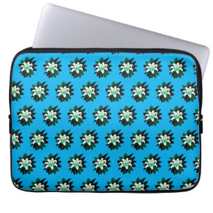 Weiße Lilienblume mit dunkelgrünen Blättern Laptopschutzhülle