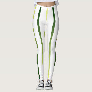 Weiße Limone gestreifte abnehmende Trendy Leggings