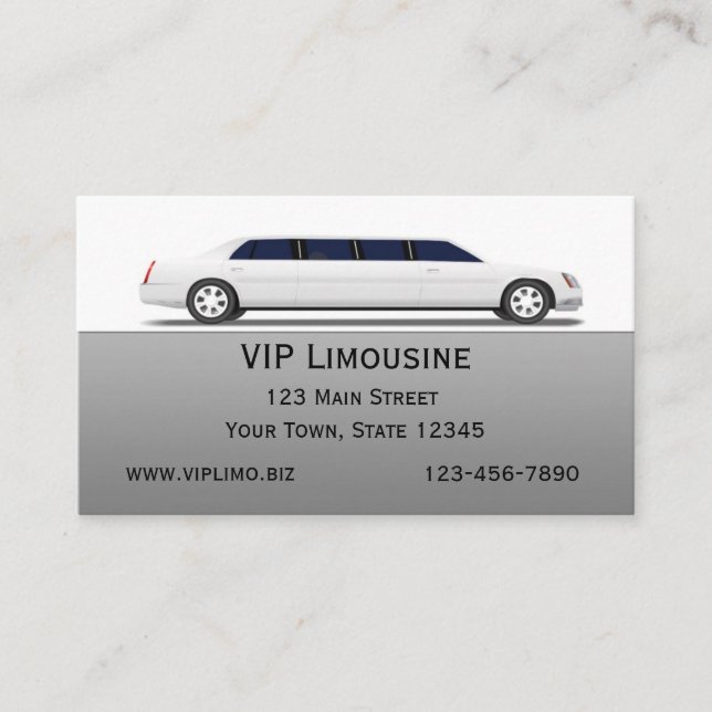 Weiße Limousine Visitenkarte (Vorderseite)