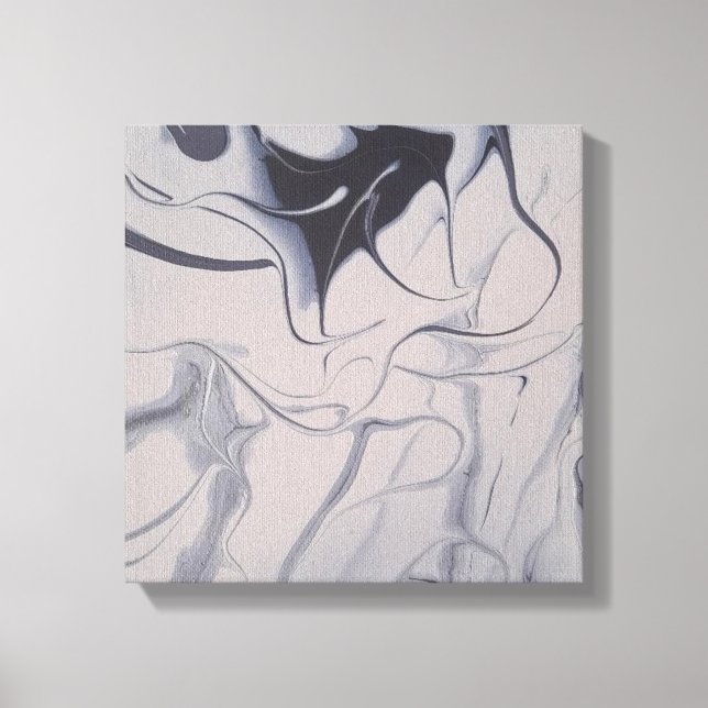 Weiße Linen 12x12 Abstrakte Acrylmalerei Leinwanddruck (Vorderseite)