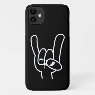 Weiße Linie für Schwermetall-Teufel-Hörner Case-Mate iPhone Hülle