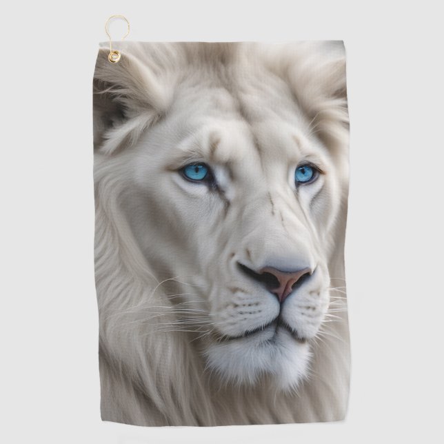 Weiße Lion Golfhandtuch (Vorderseite)