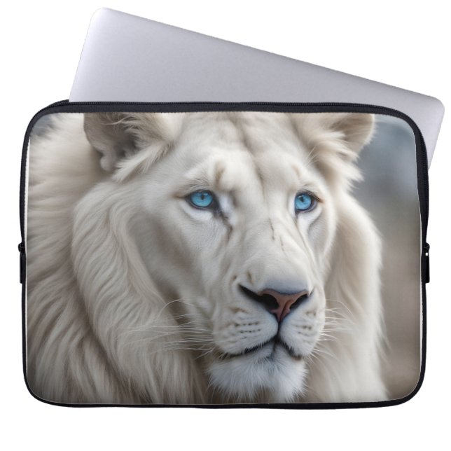Weiße Lion Laptopschutzhülle (Vorderseite)