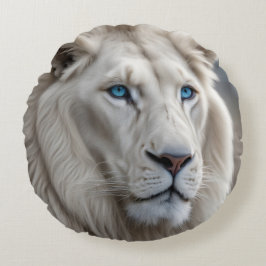Weiße Lion Rundes Kissen