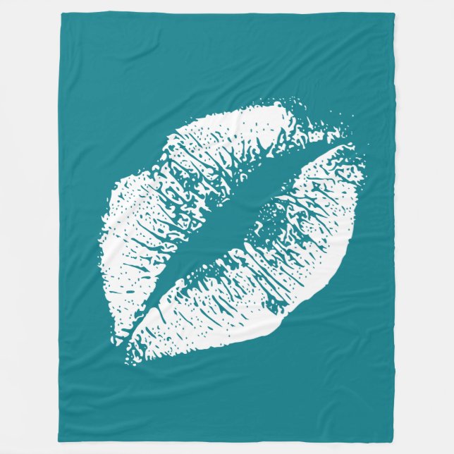 Weiße Lippen #22 Fleecedecke (Vorderseite)