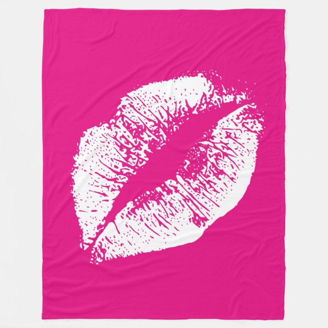Weiße Lippen #37 Fleecedecke (Vorderseite)