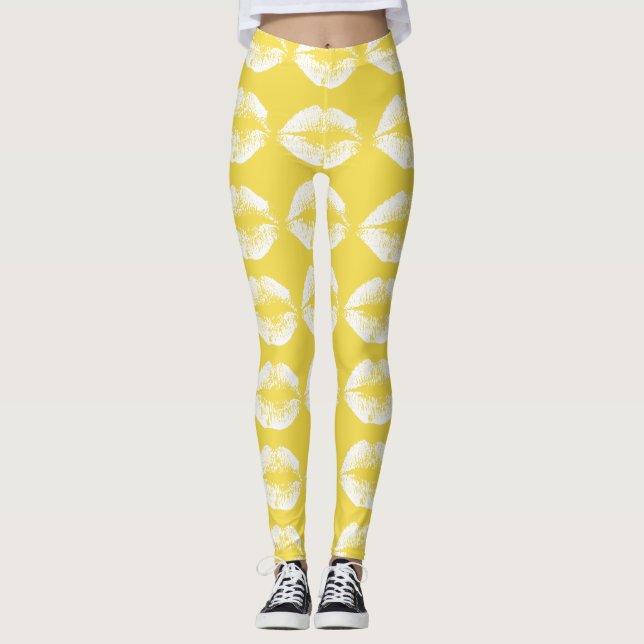 Weiße Lippen #4 Leggings (Vorderseite)