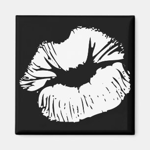 Weiße Lippen Magnet