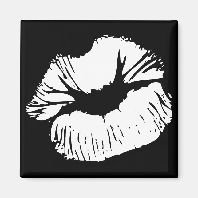 Weiße Lippen Magnet (Vorne)