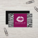 Weiße Lippen Makeup Artis Modernes Zebra Skin #17 Visitenkarte (Vorderseite/Rückseite Beispiel)