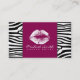 Weiße Lippen Makeup Artis Modernes Zebra Skin #17 Visitenkarte (Vorderseite)