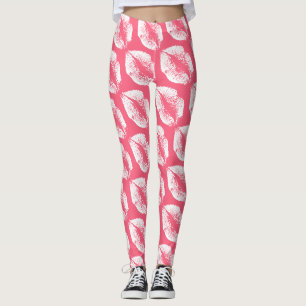 Weiße Lippen Modernes Rosa Leggings