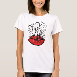 Weiße Lips Tinte Zeichnend Tattoo Style T-Shirt