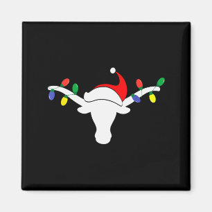 Weiße Longhorn-Weihnachtslichter Santa Hut Horn Am Magnet