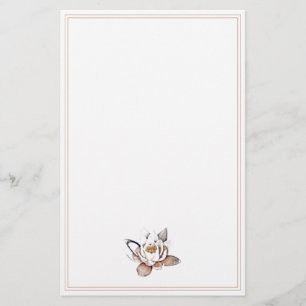 WEISSE LOTUS BLUME BOTANISCHER STATIONERAT BRIEFPAPIER