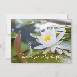 Weiße Lotus-Blume im Teich Dankeskarte