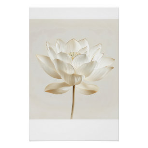 Weiße Lotus-Wandkunst – Serenity & Pure Mind Editi Poster