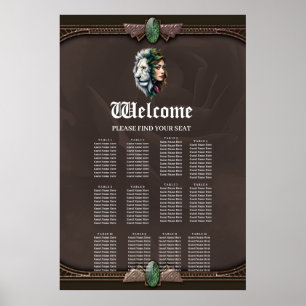 Weiße Löwe und Frau Poster