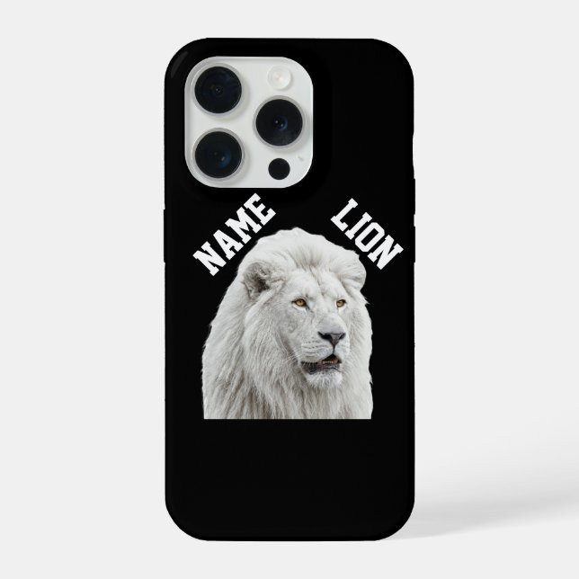 Weiße Löwen-Handyhülle iPhone 15 Pro Hülle (Rückseite)