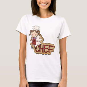 Weiße Mädchen-Kochs-T - Shirts und Geschenke