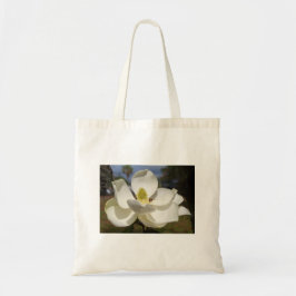 Weiße Magnolia-Blume und Biene Tragetasche