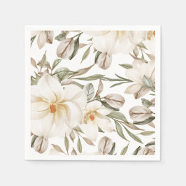 Weiße Magnolia Brautparty Grüne Serviette