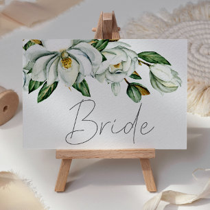 Weiße Magnolie Blumen Rustikale Hochzeitsplatzkart Platzkarte