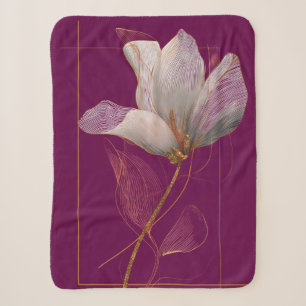 Weiße Magnolie Goldlinien Magenta Sherpadecke