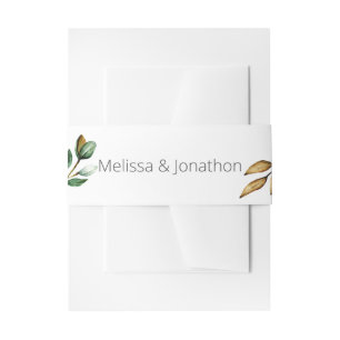 Weiße Magnolie Rustikale Florale Elegante Hochzeit Einladungsbanderole