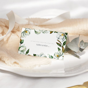 Weiße Magnolie Rustikale Florale Hochzeitsplatzkar Platzkarte