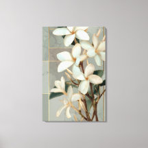 Weiße Magnolien-Blumen-Goldlinien-Marmor