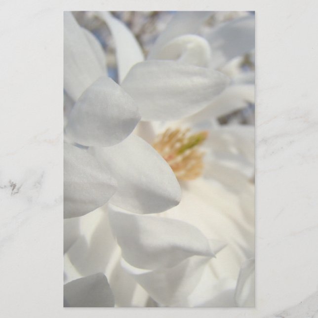 Weiße Magnolien-Blumenbriefpapiergewohnheit Briefpapier (Vorderseite)