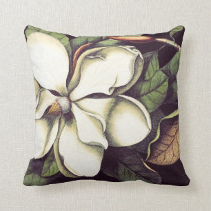 Weiße Magnolien-dekoratives Wurfs-mit Blumenkissen Kissen