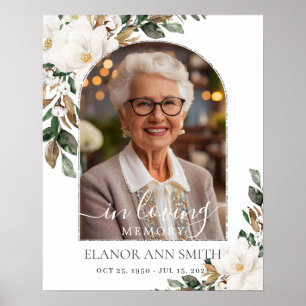Weiße Magnolien Florales Bild Trauer Gedenkstätte Poster