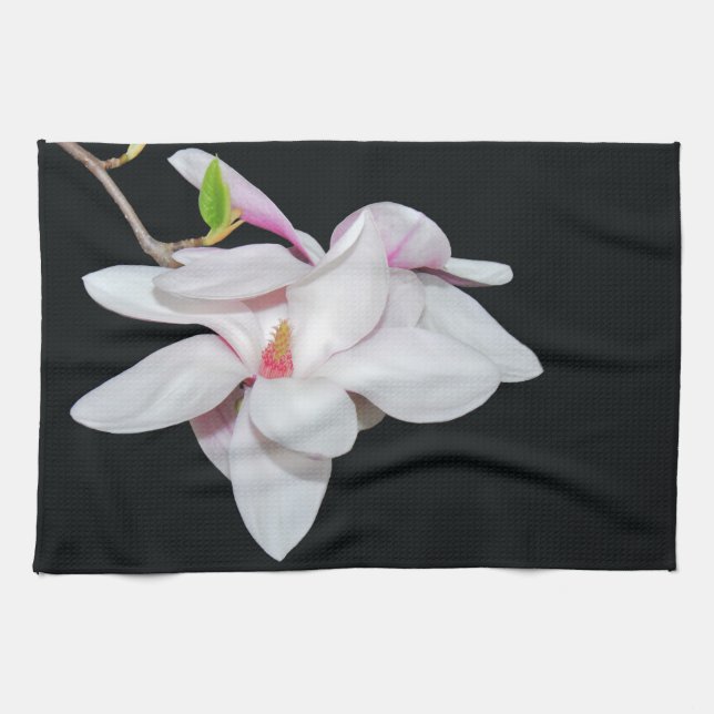 Weiße Magnolien Geschirrtuch (Horizontal)