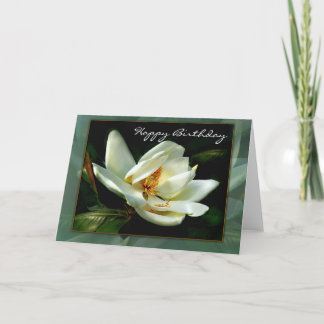 Weiße Magnolien mit grüner Grenze Karte