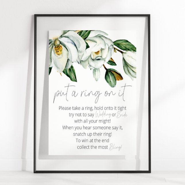 Weiße Magnolien Rustikale Blüte setzen einen Ring  Poster (Von Creator hochgeladen)