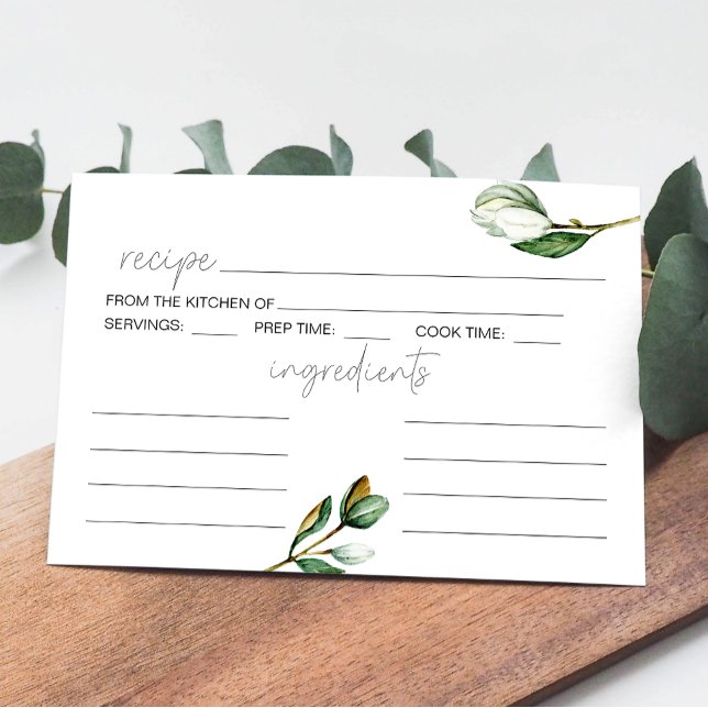 Weiße Magnolienflora Rustikale Hochzeitskarte Mitteilungskarte (Von Creator hochgeladen)